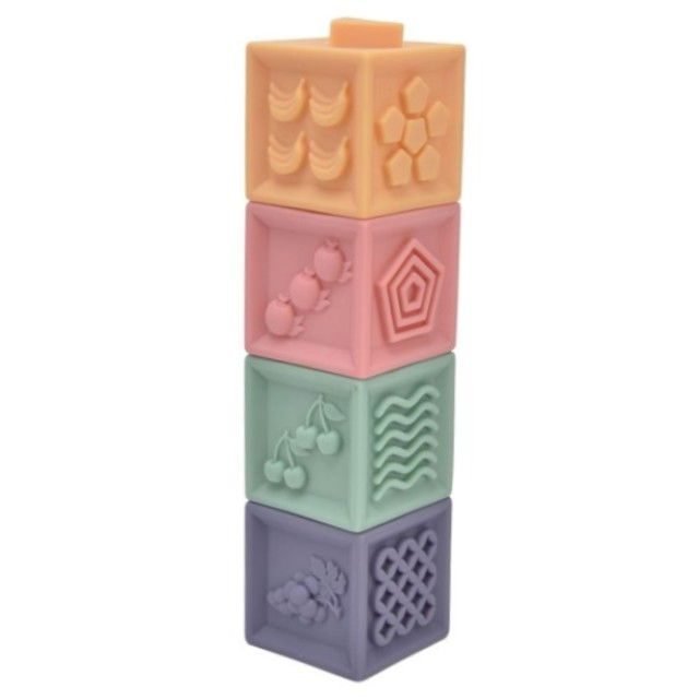 Set 4 cuburi de construit pentru copii, jucarie educationala colorata, Empria, cifre si forme [2]