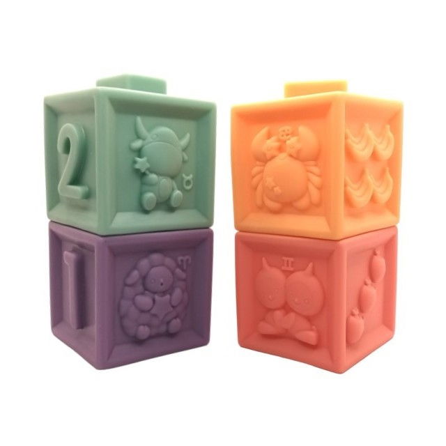 Set 4 cuburi de construit pentru copii, jucarie educationala colorata, Empria, cifre si forme [11]