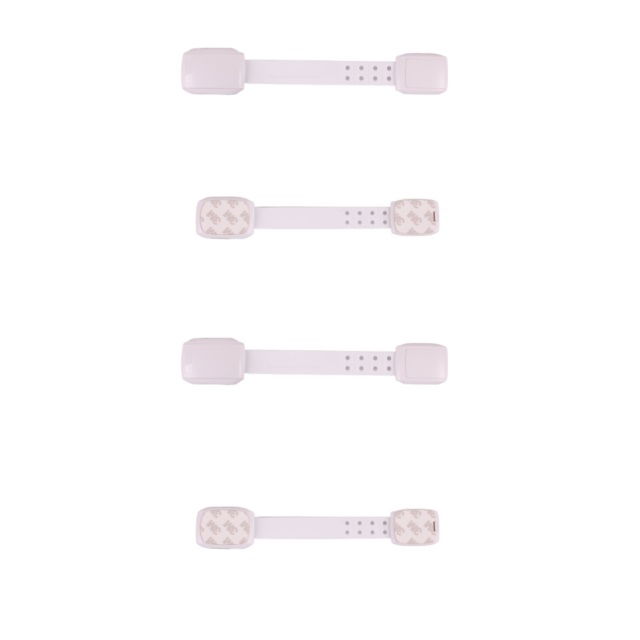 Set 4 sigurante ajustabile, cu mecanism dublu de blocare, 22.5 x 4.2 cm, alb [4]