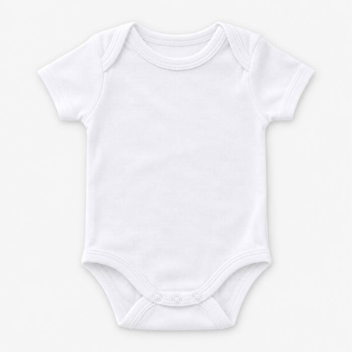 Set 5 body-uri din bumbac albe cu maneca scurta Drool, 0-3 luni [5]