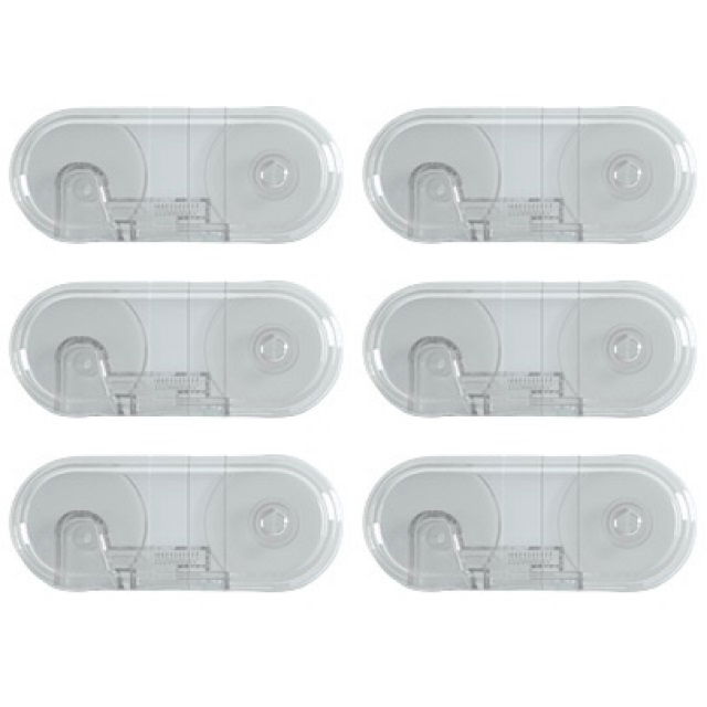 Set 6 sigurante fixe pentru usi si sertare dulap, transparent, 9.6x4x1.5 cm [2]