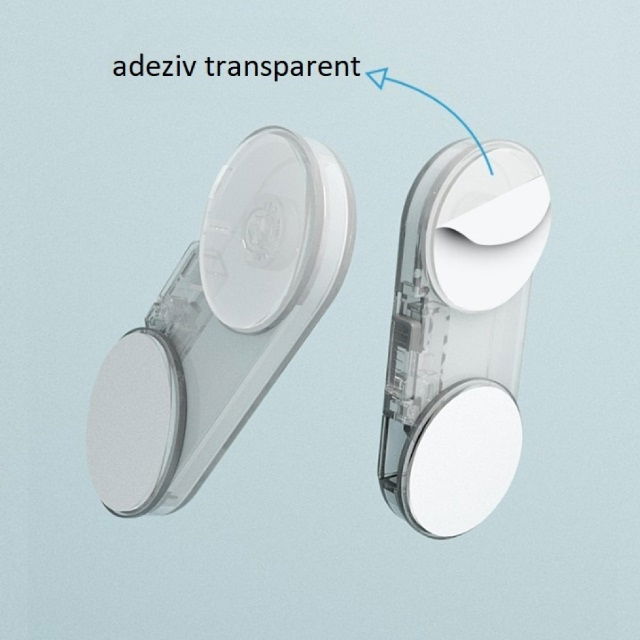 Set 6 sigurante fixe pentru usi si sertare dulap, transparent, 9.6x4x1.5 cm [5]
