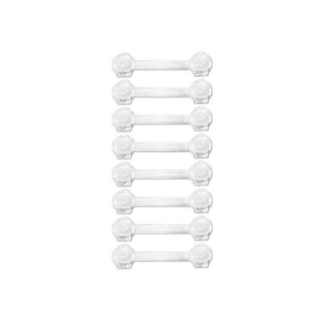 Set 8 sigurante flexibile cu incuietoare dubla, silicon transparent, 15.5x3.5x1 cm [11]