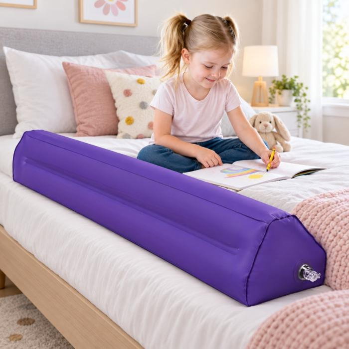 Set bumpere gonflabile protectie pat copii, Empria, 2 bucati, portabile, 120x20x15 cm [3]