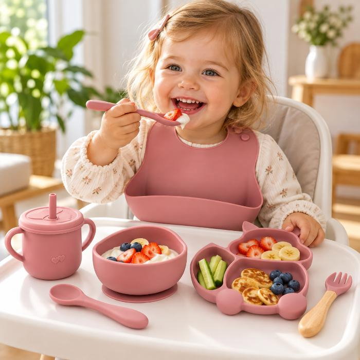 Set complet din silicon fara alergeni pentru diversificare bebe, Empria, Veverita, Diverse culori [1]