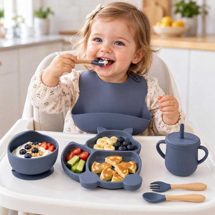 Set complet din silicon fara alergeni pentru diversificare bebe, Empria, Veverita, Diverse culori [1]