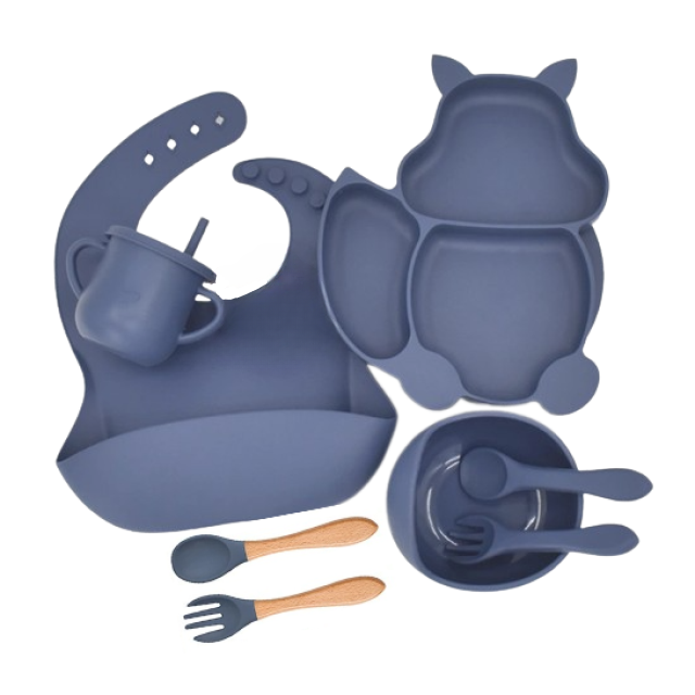 Set complet din silicon fara alergeni pentru diversificare bebe, Empria, Veverita, Diverse culori [5]