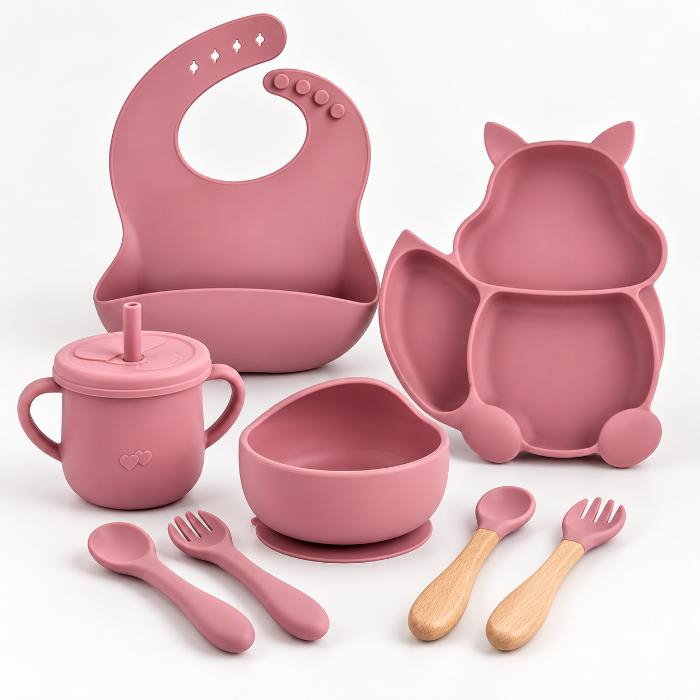 Set complet din silicon fara alergeni pentru diversificare bebe, Empria, Veverita, Diverse culori [10]