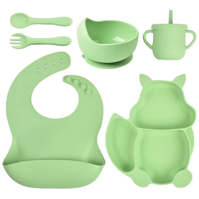 Set complet din silicon fara alergeni pentru diversificare bebe, Empria, Veverita, Diverse culori [4]