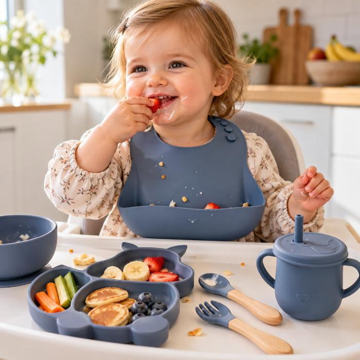 Set complet din silicon fara alergeni pentru diversificare bebe, Empria, Veverita, Diverse culori [5]