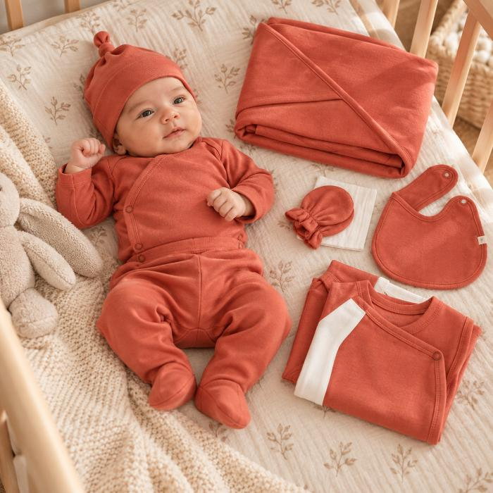 Set de 10 piese pentru nou nascut - 100% bumbac organic - Scortisoara, BabyCosy [1]