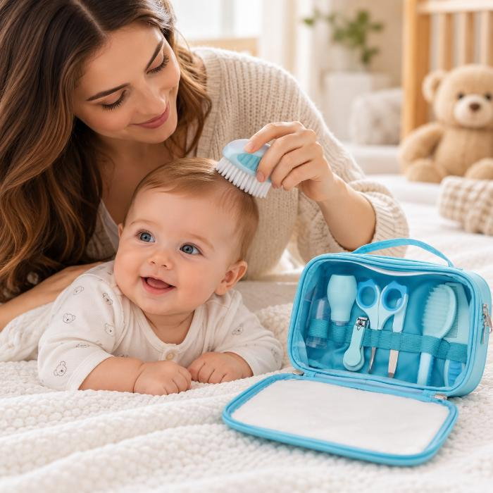 Set ingrijire copii cu 7 piese BabyJem, Bleu [2]