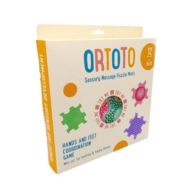 Set mini-puzzle, joc de coordonare maini si picioare, 12 piese, Multicolor [5]