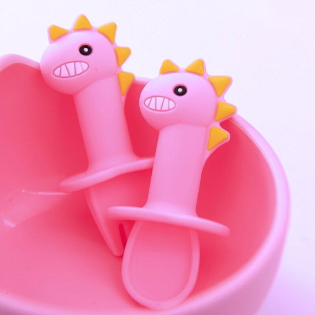 Set mini tacamuri diversificare bebelusi, silicon alimentar, cu cutie depozitare, flexibile, Dino, Empria [2]