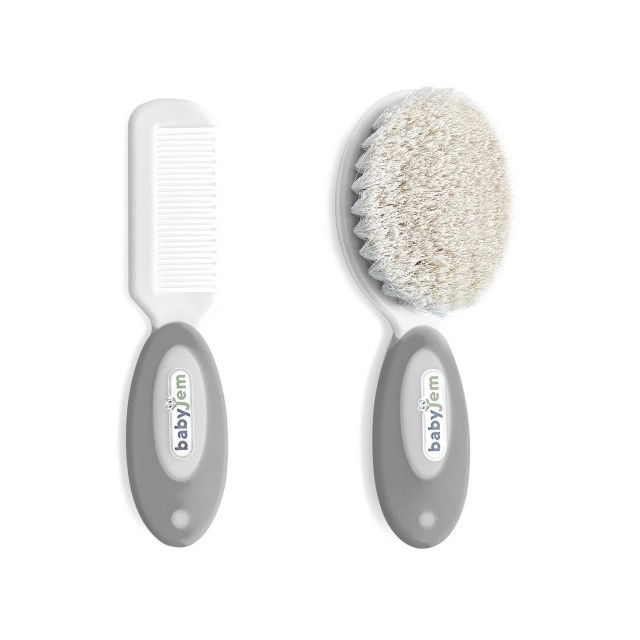 Set pieptan si perie din peri naturali BabyJem, Diverse culori