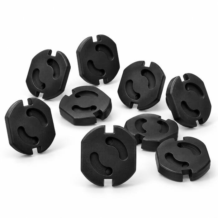 Set protectie priza copii, 10 bucati cu adeziv, Empria, Negru [9]