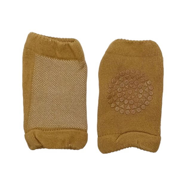 Set protectii anti-alunecare bebe, genunchiere si sosete, Maro [10]