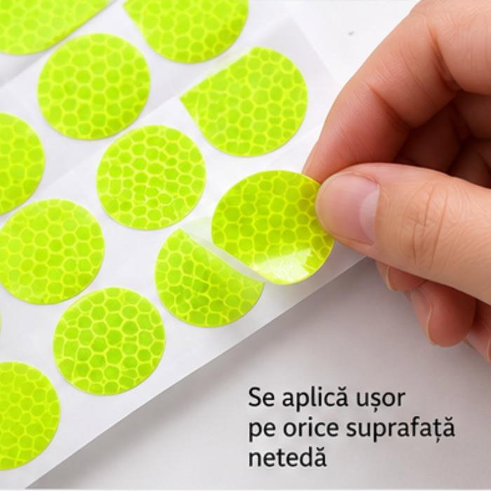 Set stickere reflectorizante, 42 bucati, fosforescente, siguranta pentru copii si adulti pe bicicleta, trotineta, carucioare, role [8]