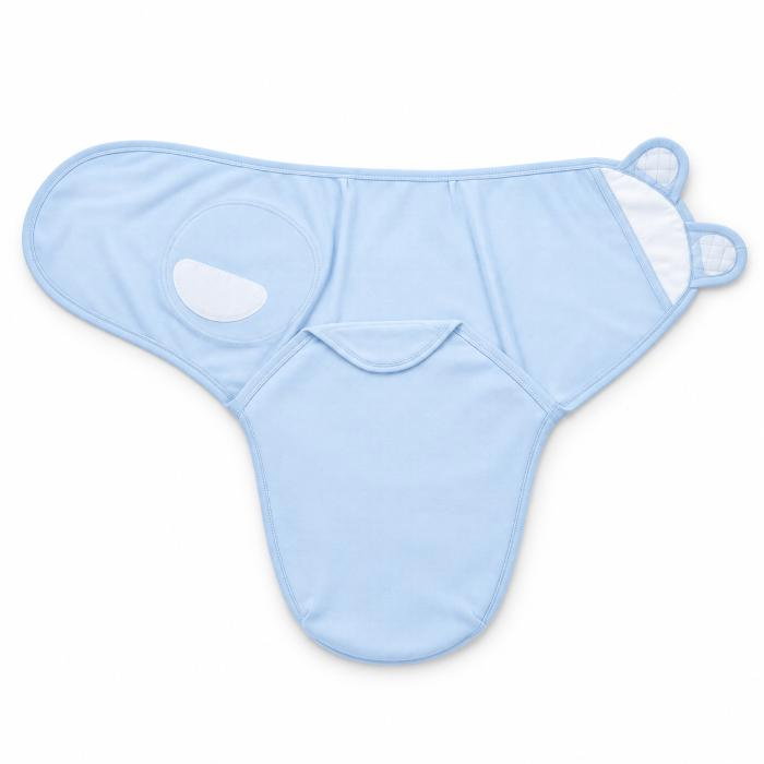 Sistem de infasare din bumbac 0-3 luni BabyJem Swaddle, Bleu [5]