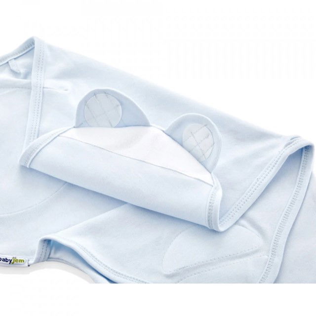 Sistem de infasare din bumbac 0-3 luni BabyJem Swaddle, Bleu [2]