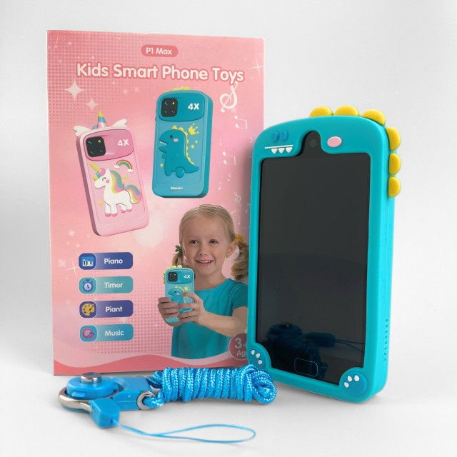 Smartphone copii jucarie educativa video foto 32gb TF card rezolutie 480*800 display 10cm, Bleu [22]