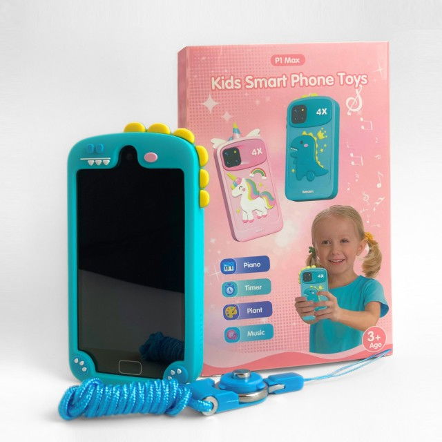Smartphone copii jucarie educativa video foto 32gb TF card rezolutie 480*800 display 10cm, Bleu [25]
