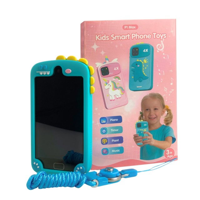 Smartphone copii jucarie educativa video foto 32gb TF card rezolutie 480*800 display 10cm, Bleu [6]