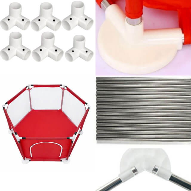 Spatiu de joaca tarc bebe, hexagonal, Empria, Rosu [12]