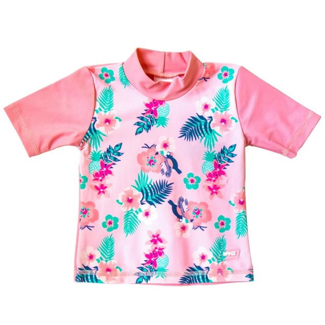 Tricou Protectie UV Copii, Protectie Solara UPF50+, Floral Pink, Diverse marimi [2]
