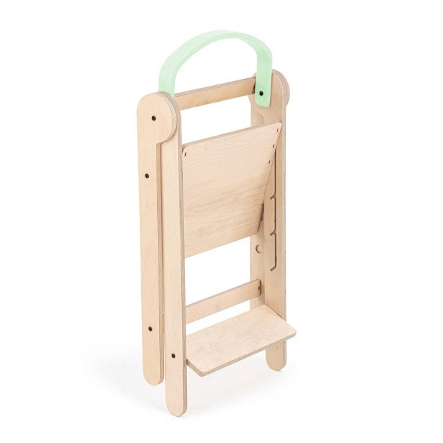 Turn de invatare pliabil MamaToyz Learning Tower din lemn, Verde [3]