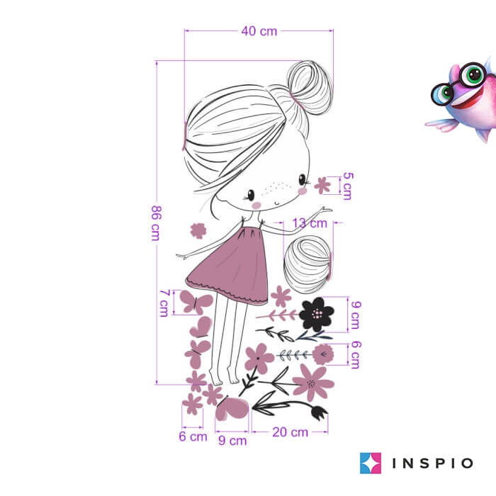 Zana INSPIO in culori pastelate cu fluturi si flori [2]