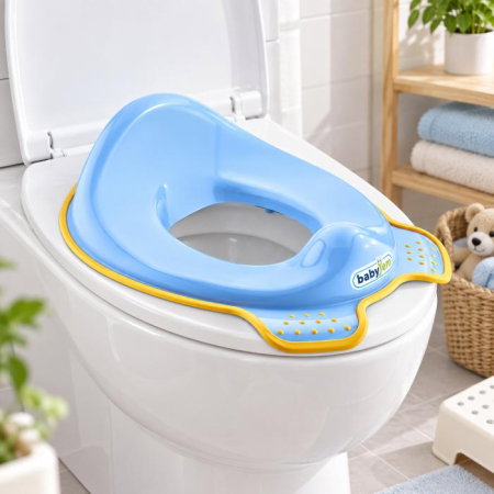 Igiena si ingrijire bebelusi - Adaptor colac WC copii BabyJem, Bleu/Galben