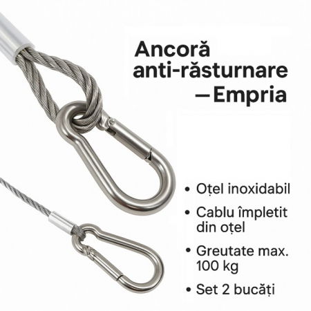 Protectii utile - Ancore mobila anti-rasturnare, sistem de siguranta impotriva daramarii, protectie cutremur, Empria, 2 buc