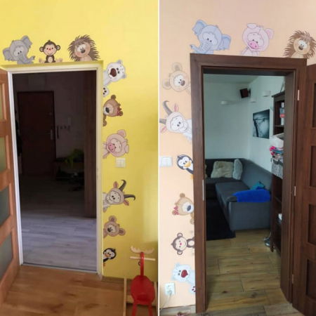 Animale DIN CURTE in jurul usii, set 9 buc, de la 14 la 29 cm pe partea dreapta [3]