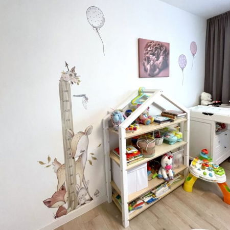 Animalute din padure - autocolant de masurare, Crem, Metru 150 cm [4]