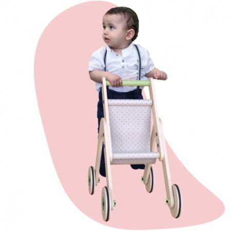Antepremergator din lemn 2 in 1 MamaToyz carucior pentru papusi [8]