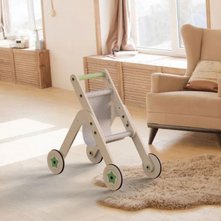 Antepremergator din lemn 2 in 1 MamaToyz carucior pentru papusi [4]