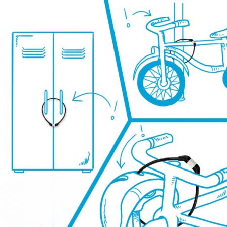 Antifurt bicicleta cu cifru, cablu din otel impletit, lungime 65 cm, rezistent, Diverse culori [4]