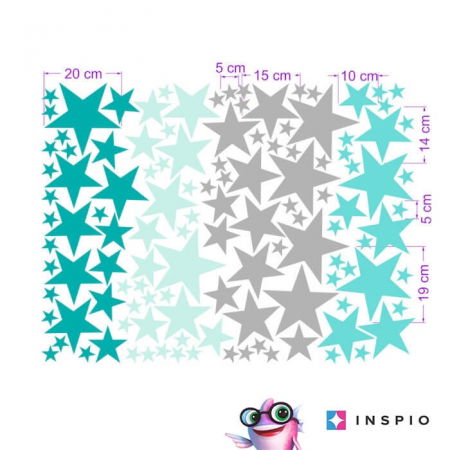 Stickere decorative - Autocolant constelatie turcoaz, 100 de stele