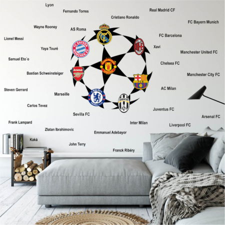 Stickere decorative - Autocolant de perete - Lumea fotbalului, Cerc, 90 x 90 cm