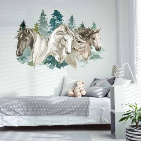 Stickere decorative si covorase - Autocolant pentru pereti- cai in natura, Diverse dimensiuni