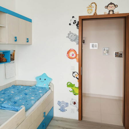 Autocolant pentru perete - Animale de la zoo in jurul usii, set 9 buc, de la 14 la 29 cm pe ambele parti [5]