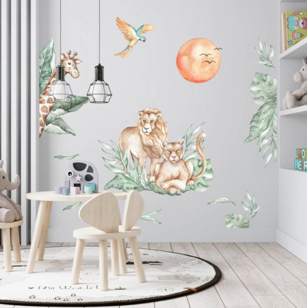 Stickere decorative - Autocolant pentru perete - animale SAFARI din salbaticie