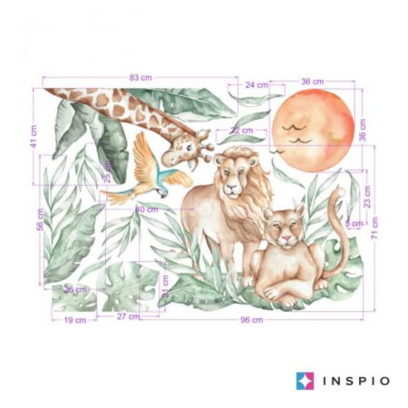 Stickere decorative - Autocolant pentru perete - animale SAFARI din salbaticie