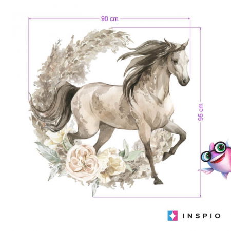 Stickere decorative si covorase - Autocolant pentru perete - Cal maro in stil boho