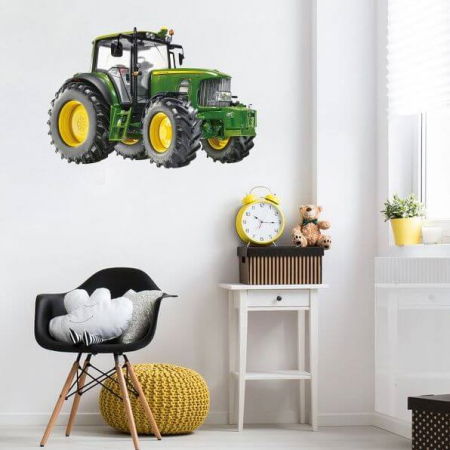 Stickere decorative - Autocolant pentru perete - Tractor,  Verde, Diverse dimensiuni