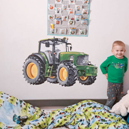 Stickere decorative - Autocolant pentru perete - Tractor,  Verde, Diverse dimensiuni