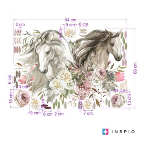 Stickere decorative si covorase - Autocolant romantic cu cai - autocolante pentru adolescenti, 67 x 95 cm