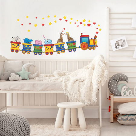 Stickere decorative - Autocolant - Tren fericit, Diverse marimi