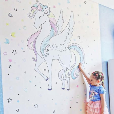 Autocolant unicorn - autocolant textil colorat curcubeu, Diverse marimi [5]